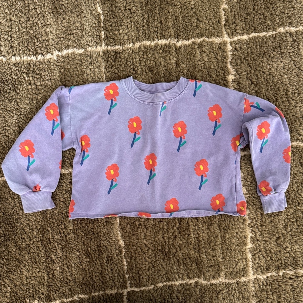 Bobo Choses Purple Floral Kids Sweatshirt
